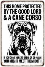 Cane Corso Dog Protected Tin Metal Signs Home Décor Vintage Cane Corso Sign Prin picture