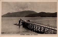 Hopkins Landing, B.C. Vintage RPPC Long Wooden Pier Canada Unposted Sutton Co picture