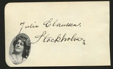 Julia Claussen d1941 signed autograph 3.5x5.5 Album Page Operatic Mezzo-Soprano picture