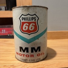 Vintage Phillips 66 MM Motor Oil 1 Quart Composite Can - New Unopened Can picture