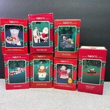 Vtg 90's Enesco Treasury of Christmas Santa Ornaments Lot of 7 Original NEW READ picture