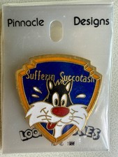 Vintage 1988 Sylvester The Cat WB Shield Pin Pinnacle Designs Warner Bros NOS picture