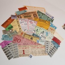 35 old tickets and coupons 1940s - 1960s vintage paper ephemera sample pack B picture