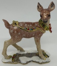 Rucinni Christmas Fawn Jeweled Trinket Box picture