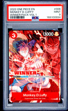 2022 ONE PIECE PROMO WINNER PACK VOL.1 STAMP #006 MONKEY D. LUFFY PSA 9 MINT picture