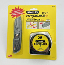 STANLEY USA 1995 adjustable Knife & 25’ Powerlock II Tape Measure 90-083 NOS picture