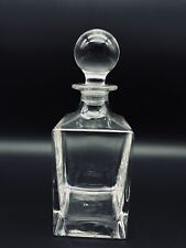 Vintage Crystal Decanter with Square Base & Round Crystal Stopper Barware picture