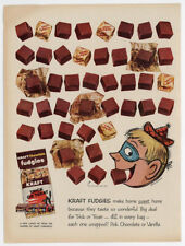 Vintage 1958 Kraft Fudgies Ad — Candy Chocolate Halloween Costume Trick Treat picture