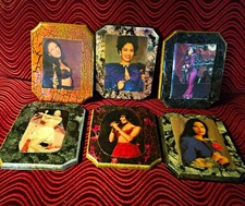 Vtg Selena Quintanilla Lot of 6 Framed Wooden Glossed From The 90's picture