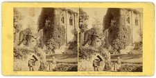 Stereo, England, Tintern abbey, portion of north transept and refectory Vintage  picture