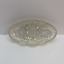 Vintage Double Pinwheel Sawtooth Pickle Relish Candy Dish picture