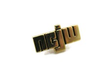 Vintage NCJW National Council of Jewish Women Lapel Pin Gold Tone Modernist picture