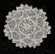 Antique Vintage 5.5” Handmade Fine Thread Irish Crochet Rosette Lace Doily picture