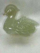 Vintage Signed Jade Mandarin Duck Netsuke  picture