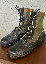 Vintage 1966 Vietnam War USGI Tropical Jungle Combat Boots Genesco CIC Black 8W picture