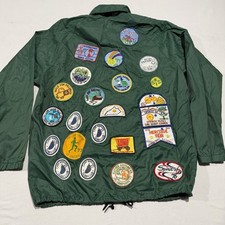 Vintage 70s Girl Scout Patch Coach Jacket M Sportsmaster Catalina Knotts 1976 picture