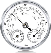 Outdoor Barometer Thermometer Hygrometer - 5in Barometer Weather Station  for picture