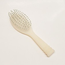 Vintage Clinique Plastic Travel Size Hair Brush Ball Tipped White Green 6.5