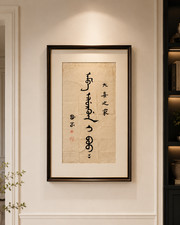 Pu Ru Attributed Chinese Manchu Ink Calligraphy Hanging Scroll Antique Art picture