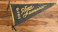Antique 1915 San Francisco Felt Pennant Panama Pacific Expo Year Sewn Letters picture