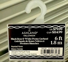 Ashland 6 ft Halloween Garland Black Rose & White Peony Haunted Home Hanging picture