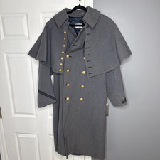 VTG USMA West Point Cadet Greatcoat Gray Wool Military Overcoat Fits Like Large picture