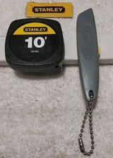 2PC STANLEY 30-061 & 10-039 10' TAPE MEASURE & MITEY KNIFE  USA 🇺🇸 picture