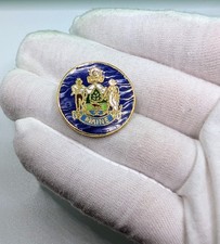 Vintage Maine State Seal Coat of Arms Enamel Lapel Pin Dirigo picture
