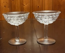 Elegant Set of 2 Vintage Fostoria American Cube Tall Sherbet/Champagne 4.5” picture