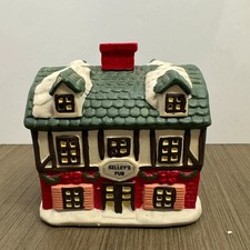 Vintage Winter Village Collectables Holiday Pub Candle Holder picture