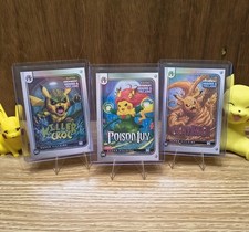 Pikachu Cosplay - Arkham Asylum Toxic Trio - 3 Card Lot - Refractive Holo - NM picture