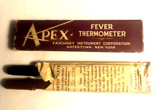 VINTAGE 1931 APEX FEVER THERMOMETER W/ ORIGINAL BOX CASING SIGNED PAPERS picture