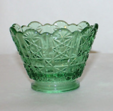 LG Wright Daisy & Cube Miniature Kerosene Lamp Shade Green Glass picture