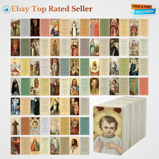 240 PCS Catholic Saint Prayer Cards Bulk Holy Prayer Cards for Peace Mass Devoti picture