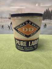 Vintage David Davies DOUBLE D BRAND Pure Lard 8 LB. Advertising Tin Columbus, OH picture