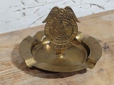 Vintage 1930s Chicago Motor Club Honor Member Brass Cigar Ashtray Badge AAA Auto picture