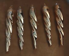 Vintage 5 Gold Glass Icicle Ornaments $30 picture