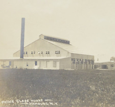 Rare 1913 RPPC Postcard Hamburg New York Pieace Glass Works Factory Erie Co NY picture