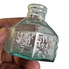 Antique Harrison’s Columbia Ink Bottle Open Pontil 8 Sided Whittled Philadelphia picture