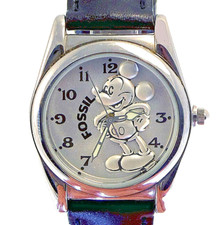 Mickey Mouse Rare 3-D Look Dial, New In Box Fossil Unworn Collectible Watch $99 picture