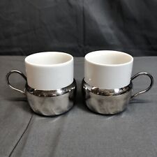 Two Silver Plated Espresso Coffee Cups picture