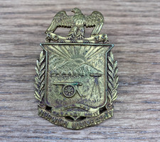 Vintage Norwich University ROTC Cavalry Unit Cap Badge N.S. Meyer Screw Back picture