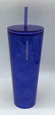 Starbucks Cobalt Blue Cold 24 oz Tumbler Cup With Lid and Straw 2024 picture