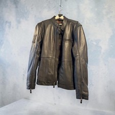 Harley-Davidson Black Cowhide Leather Jacket Plaid Lined Size L 98018-18VM picture