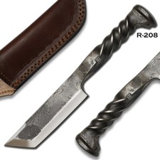 Twisted Railroad Spike Carbon Steel Japanese Tanto Knife picture