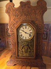 Antique Sessions Gingerbread Mantle Parlor 8 Day 1/2 Hour Strike With Key picture