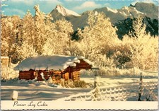 Vintage Postcard,  PIONEER LOG CABIN WITH SNOW MANTEL LANDSCAPE   PC0799 picture