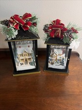 Thomas Kinkade Christmas Lantern “Joy” & “Believe” Bradford Exchange Set Of 2 picture