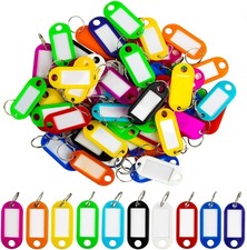 50 Pack Plastic Key Tags, Flexible Key Labels with Split Ring Label Window, Key picture