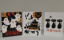 Hand Designed Halloween Blank Greeting Cards w/Envelopes Pack of 6, New picture